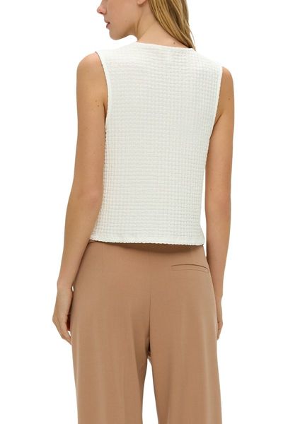 Q/S designed by Sleeveless jacquard top   - white (0200)