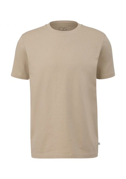 Q/S designed by T-shirt with round neckline - beige (8161)