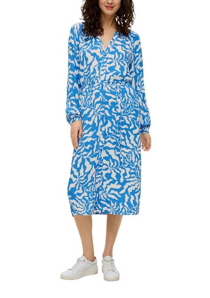 s.Oliver Red Label Midi dress made from pure viscose   - blue/white (55A1)
