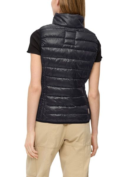 Q/S designed by Quilted vest with stand-up collar   - gray (9858)