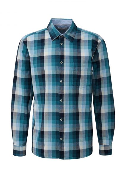s.Oliver Red Label Regular : chemise à manches longues en coton - blanc/bleu (59N3)