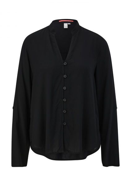 Q/S designed by Blouse with a V-neckline - black (9999)