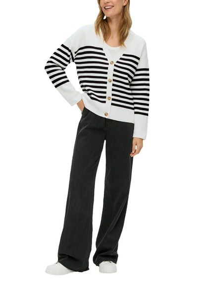 s.Oliver Red Label Cardigan in a striped pattern  - white/black (02G5)