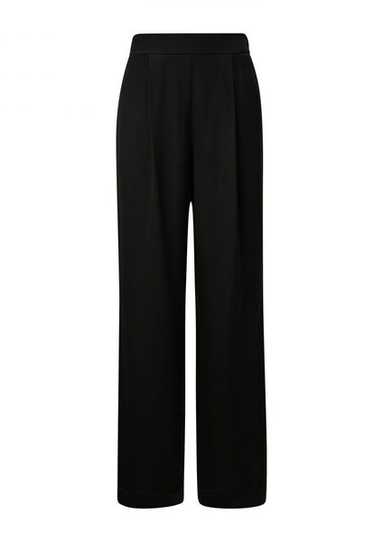 s.Oliver Black Label Regular: Wide-leg satin trousers  - black (9999)