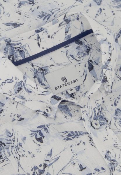State of Art Strukturiertes Hemd aus Bio-Baumwolle - weiß/blau (1159)