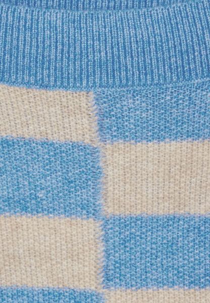 Street One Sweater with striped print - blue/beige (25515)