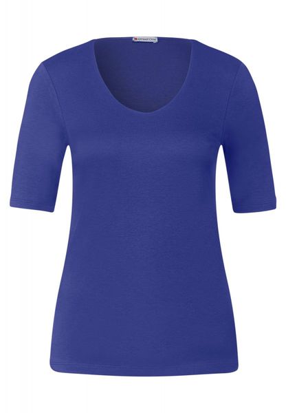 Street One T-Shirt in Unifarbe - blau (15614)