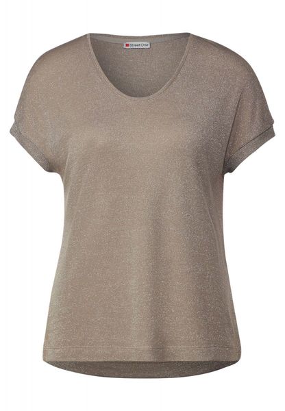 Street One Shimmer T-shirt - brown (15617)