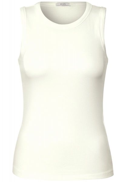 Cecil Basic ribbed top - white (13474)