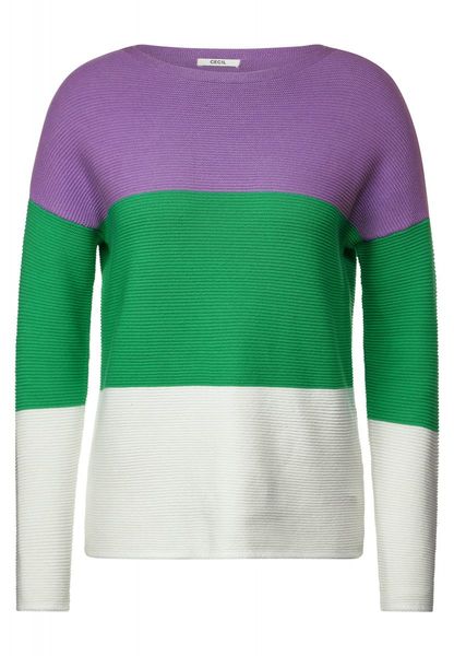 Cecil Block stripe jumper - green (35455)