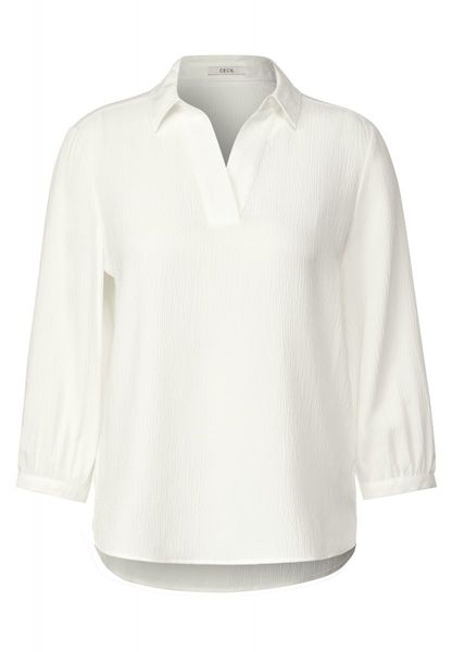 Cecil 3/4 seersucker blouse - white (13474)