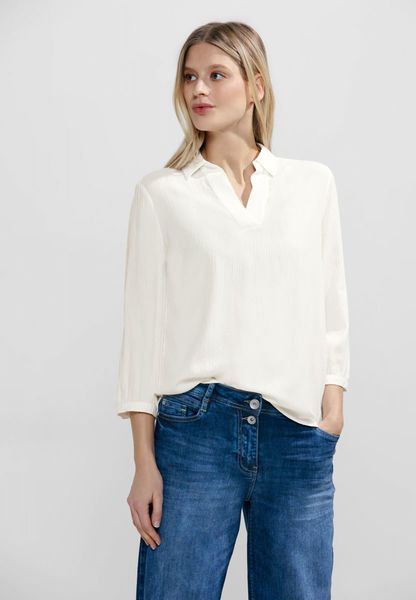 Cecil 3/4 seersucker blouse - white (13474)