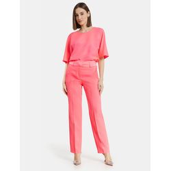 Taifun Trousers with a set-in satin waistband  - pink (03430)