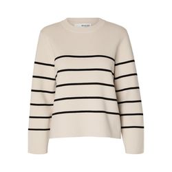 Selected Femme Cotton knit sweater - beige (179771001)