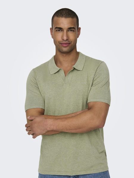 Only & Sons Linen polo shirt - gray (211931)