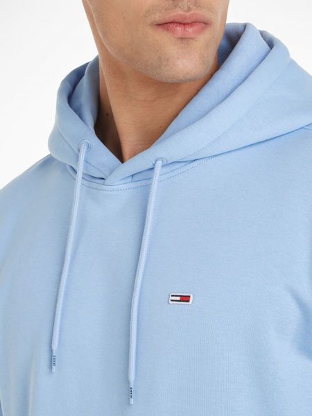 Tommy Jeans Fleece hoodie with flag patch - blue (C3S)