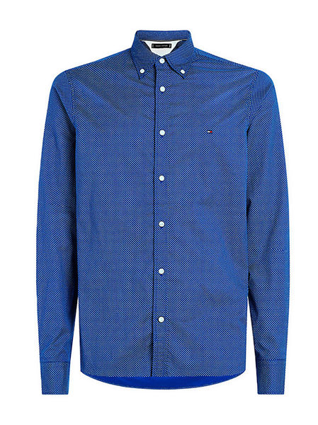 Tommy Hilfiger Slim Fit Hemd mit Mikro-Print - blau (0G0)