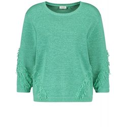 Gerry Weber Collection 3/4-sleeve jumper with fringing  - green (50375)