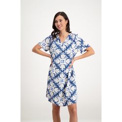 Signe nature Kleid mit Allover-Muster - weiß/blau (96)