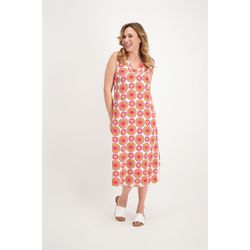 Signe nature Kleid mit Allovermuster - pink/orange (24)