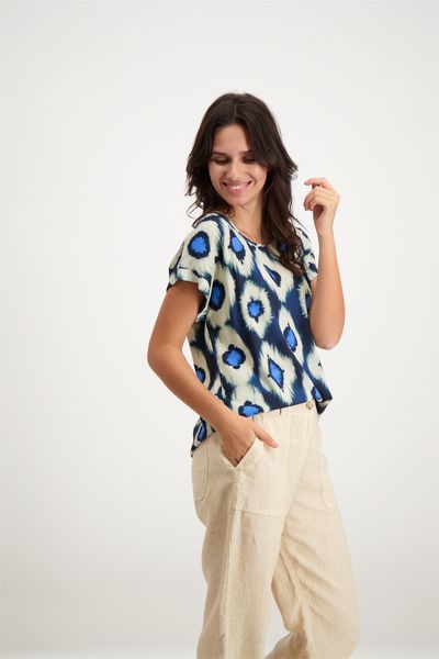 Signe nature Blouse with an all-over pattern - blue (96)