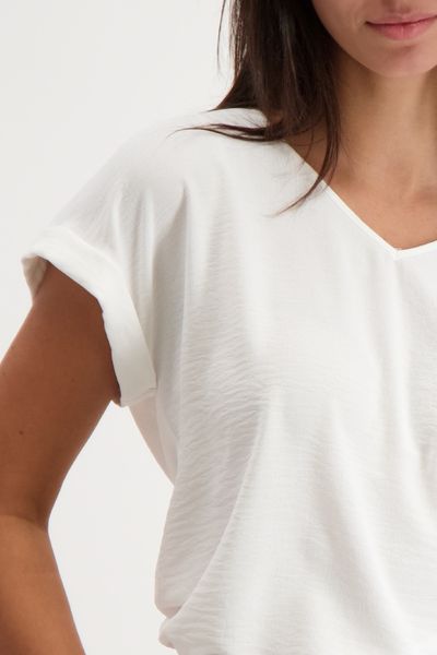 Signe nature Loose-fitting plain blouse - white (1)