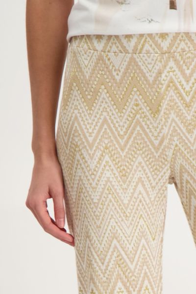 Signe nature Pantalon à motif zigzag - beige (2)