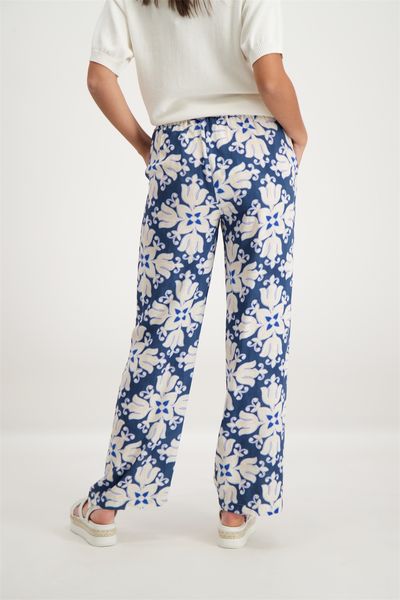 Signe nature Trousers with an all-over pattern - white/blue (96)