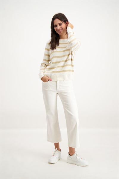 Signe nature Striped sweater - white/beige (1)
