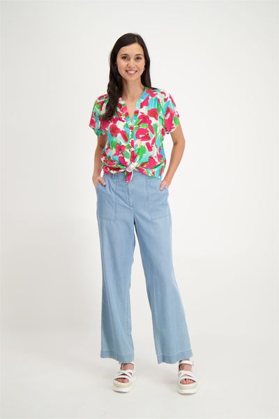 Signe nature Pantalon avec poches plaquées - bleu (6)