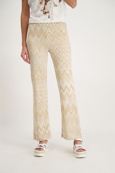 Signe nature Trousers with a zigzag pattern - beige (2)