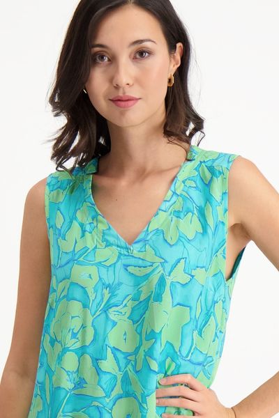 Signe nature Floral pattern dress - green/blue (6)