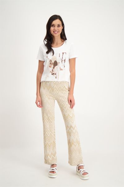 Signe nature Trousers with a zigzag pattern - beige (2)