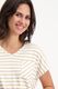 Signe nature T-shirt with stripes - white/beige (2)