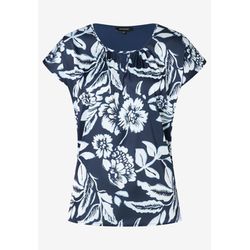 More & More Blouse shirt with flower print - white/blue (3379)