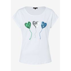 More & More T-shirt with sequin hearts  - blanc (0010)