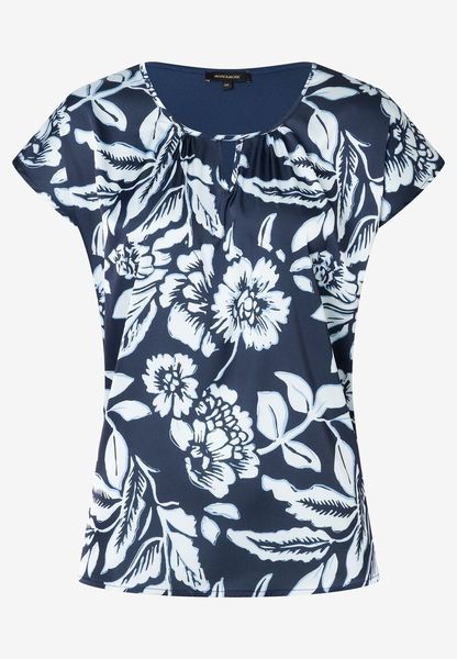 More & More Blouse shirt with flower print - white/blue (3379)