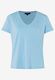 More & More T-Shirt mit V-Ausschnitt  - blau (0301)