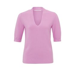 Yaya V-neck short sleeve sweater - pink (53216)