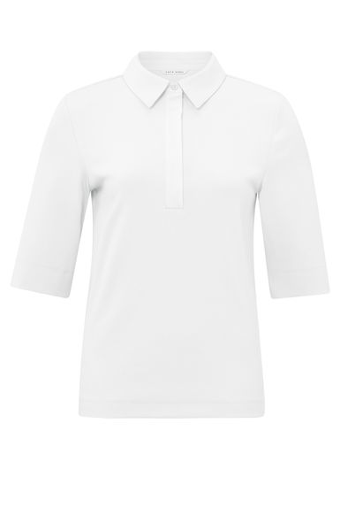 Yaya Polo top with buttons - white (00000)