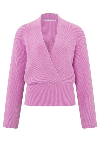 Yaya Cropped wrap sweater - pink (53216)