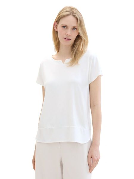 Tom Tailor T-shirt in fabric mix - white (10315)