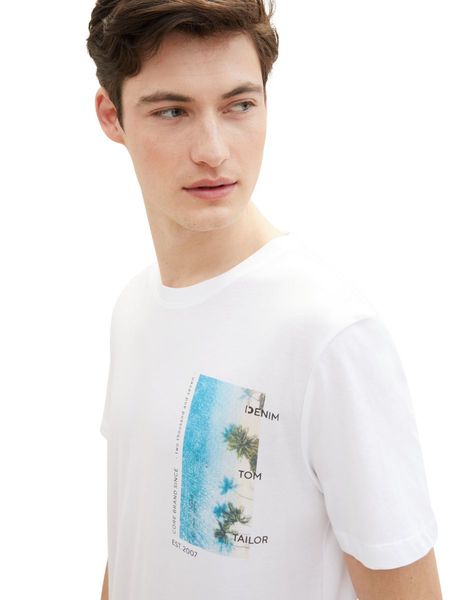 Tom Tailor Denim T-shirt en coton bio - blanc (20000)