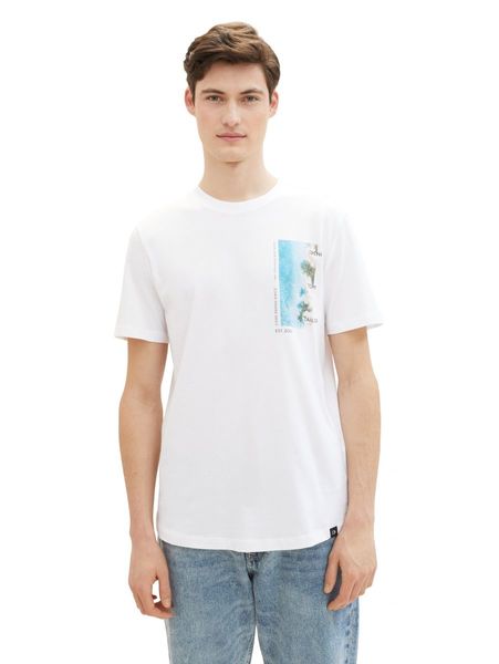 Tom Tailor Denim T-shirt en coton bio - blanc (20000)