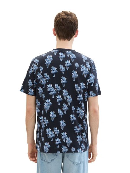 Tom Tailor T-Shirt mit Palmenprint - blau (35062)