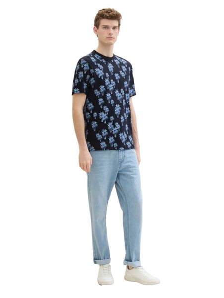 Tom Tailor T-Shirt mit Palmenprint - blau (35062)