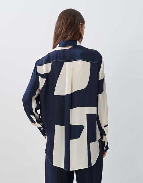 someday Satin blouse - Zisabel   - blue/beige (60018)