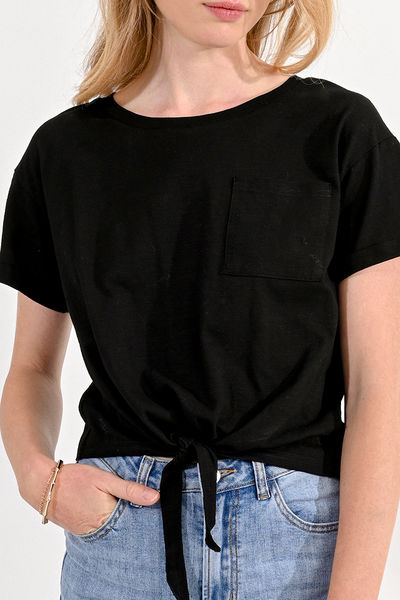 Molly Bracken T-Shirt zum Binden - schwarz (BLACK)