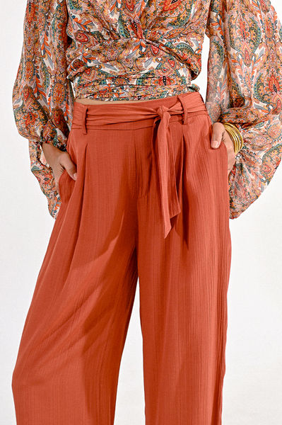 Molly Bracken Pantalon large - orange (CARAMEL)