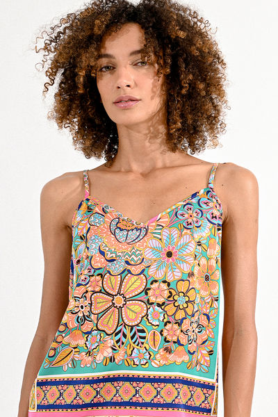 Molly Bracken Top with floral pattern - green/yellow/blue (MULTICO OLGA)
